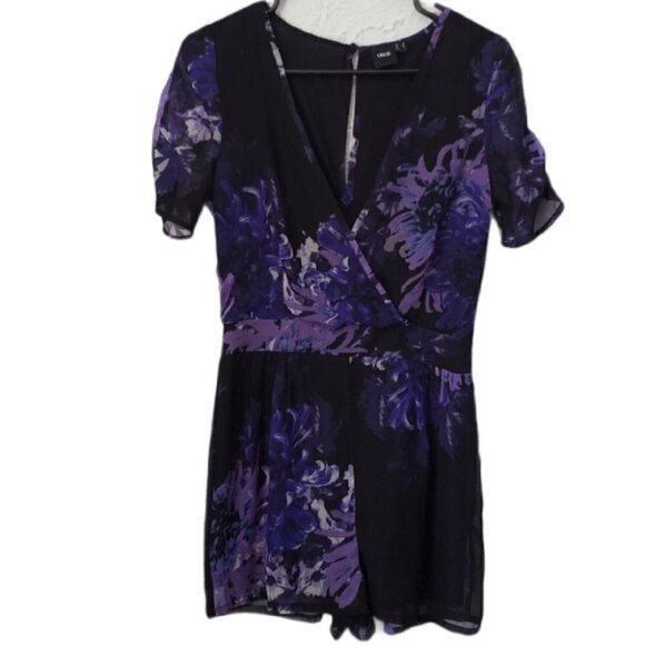 Asos Black Floral Short Sleeve Romper - Picture 3 of 9